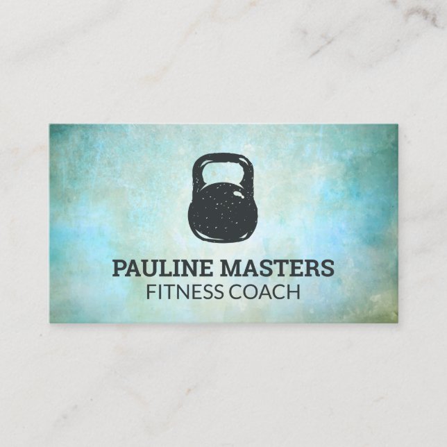 Kettle Bell Icon | Grunge Texture Background Terminkarte (Vorderseite)
