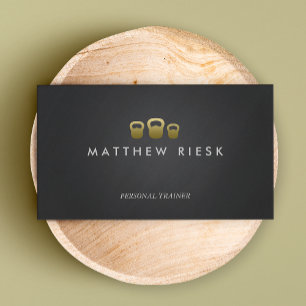 Kettle Bell Personal Trainer Fitness Black Visitenkarte