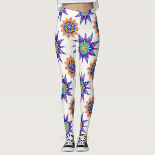 Kettle Bells Florale Mandalas Nahtloses Muster Leggings