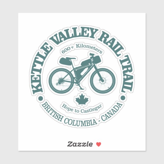 Kettle Valley Rail Trail (Radfahren) Aufkleber (Blatt)