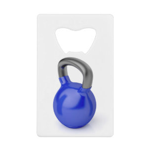 Kettlebell auf Weiß Geldbeutel Flaschenöffner
