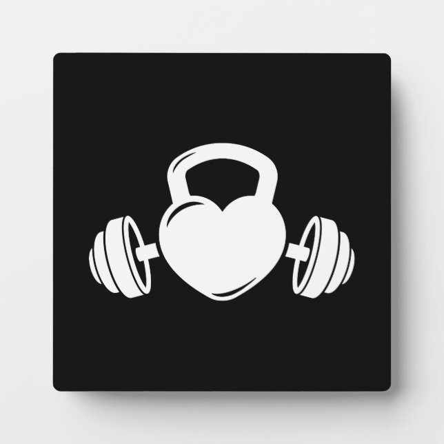 Kettlebell Barbell Liebe - Gym Workout Motivierend Fotoplatte (Vorderseite)