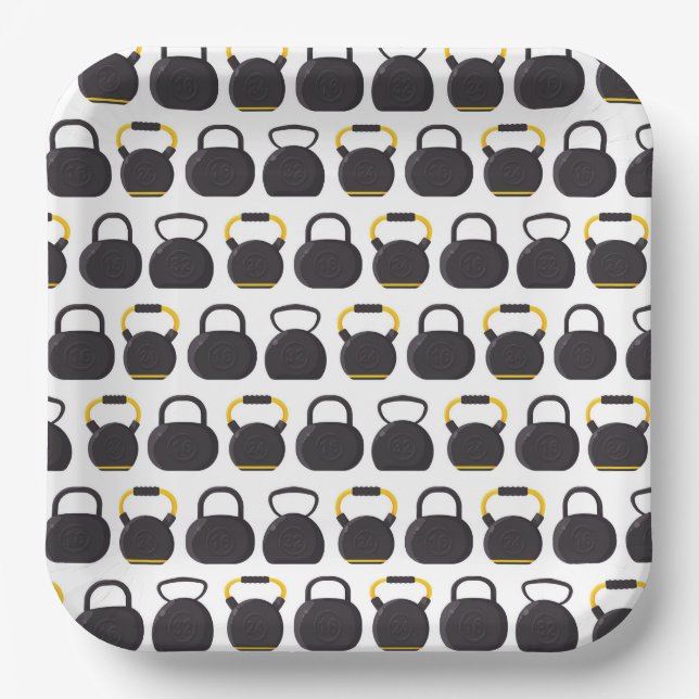 Kettlebell Birthday Party Pappteller (Vorderseite)