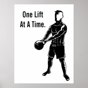 Kettlebell-Gewichte Workout Fitness Motivierend Poster