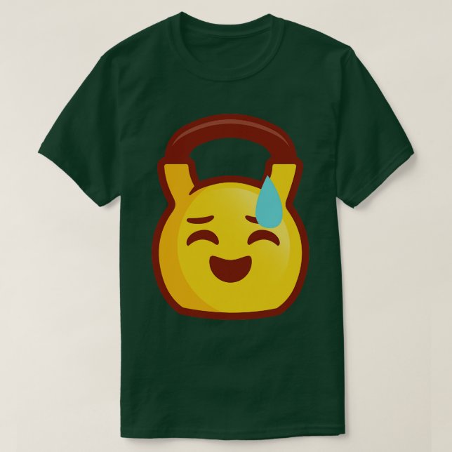 Kettlebell Hard Work Emoji T-Shirt (Design vorne)