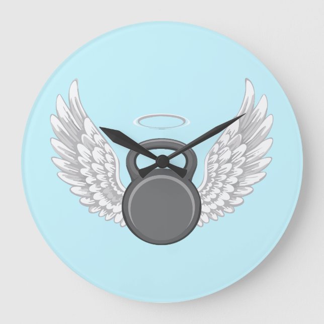 Kettlebell-Himmel Große Wanduhr (Vorderseite)
