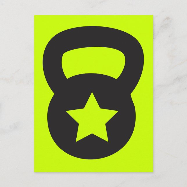 Kettlebell mit einem leeren Stern Postkarte (Vorderseite)