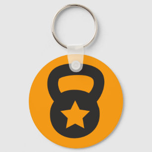 Kettlebell mit einem leeren Stern Schlüsselanhänger
