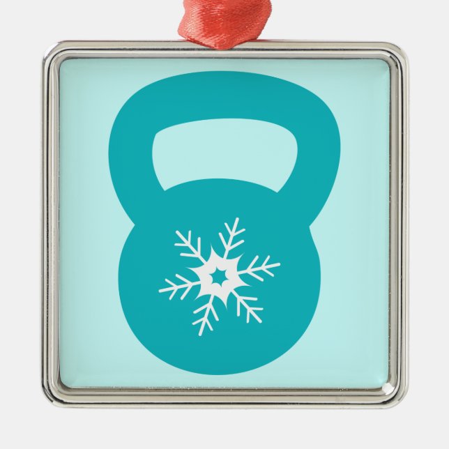 Kettlebell mit einer niedlichen Schneeflocke Ornament Aus Metall (Vorne)