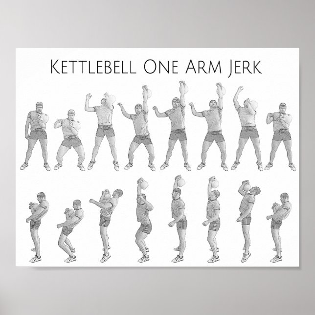 Kettlebell One Arm Jerk Poster (Vorne)