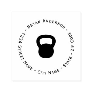 Kettlebell Rücksendeadresse-Selbst-mit Tinte Permastempel
