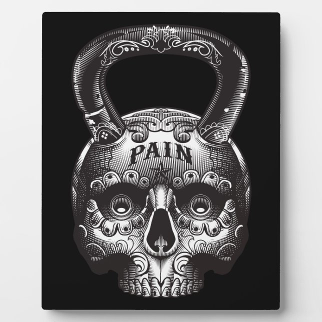 Kettlebell Skull - Gym Workout Motivierend Fotoplatte (Vorderseite)