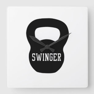 Kettlebell Swinger Quadratische Wanduhr