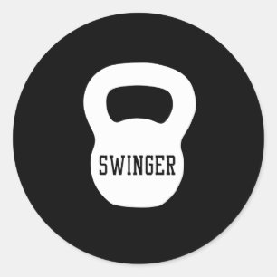 Kettlebell Swinger Runder Aufkleber