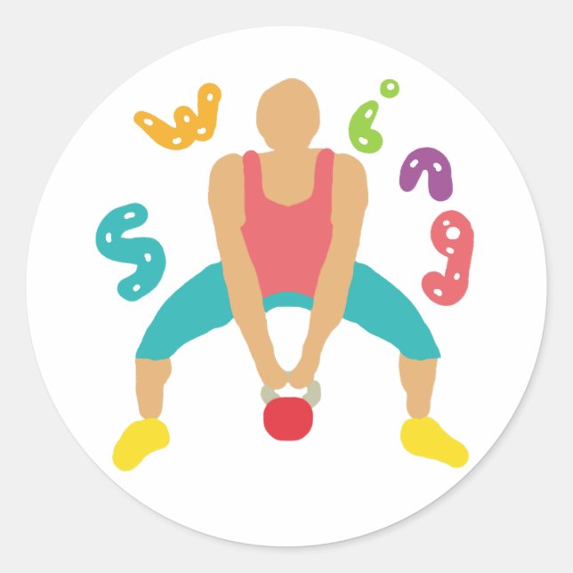Kettlebells Runder Aufkleber (Vorderseite)