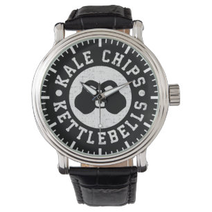 Kettlebells und Kale Chips - Funny Novelout Workou Armbanduhr