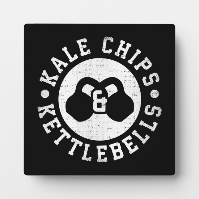 Kettlebells und Kale Chips - Funny Novelout Workou Fotoplatte (Vorderseite)