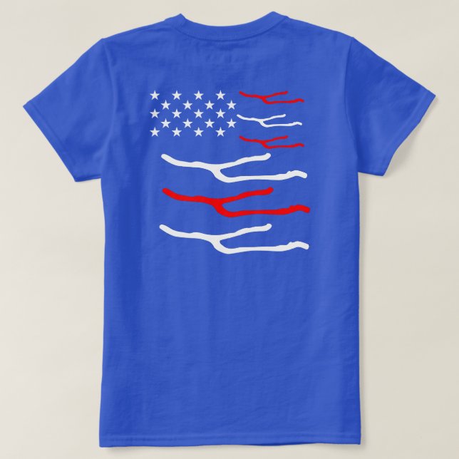 Keuka Lake 4. Juli T - Shirt Womens (Design Rückseite)