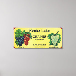Keuka Lake Concord Trauben-Label Leinwanddruck