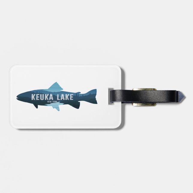 Keuka Lake New York Fish Gepäckanhänger (Rückseite horizontal)