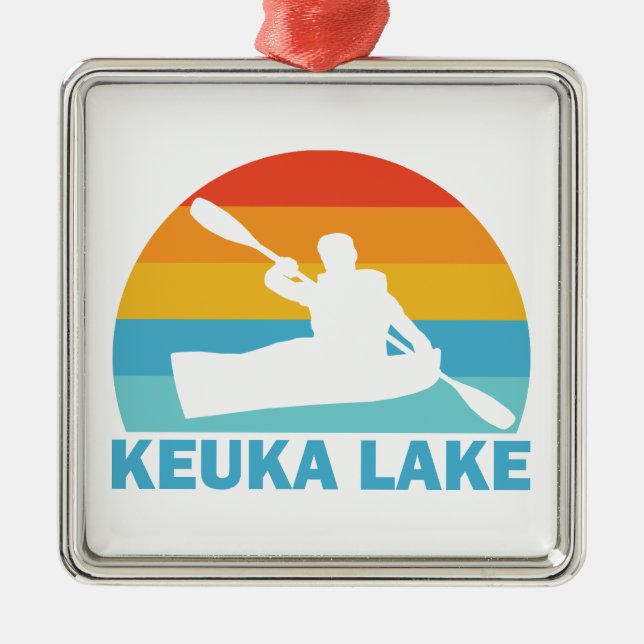 Keuka Lake New York Kayak Ornament Aus Metall (Vorne)