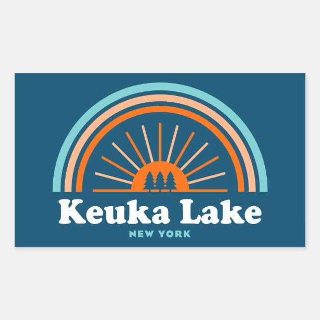 Keuka Lake New York Rechteckiger Aufkleber (Vorderseite)