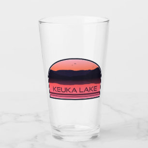 Keuka Lake New York Red Sunrise Glas