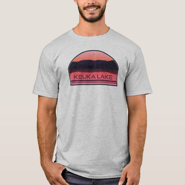 Keuka Lake New York Red Sunrise T-Shirt (Vorderseite)