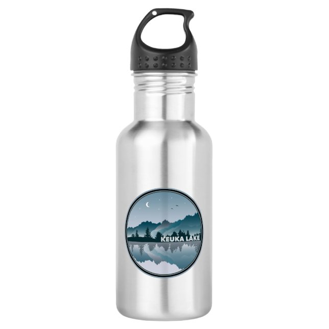 Keuka Lake New York Reflection Edelstahlflasche (Vorderseite)