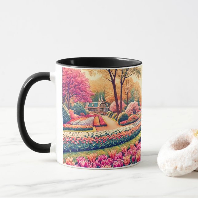 Keukenhof, Das Herz des holländischen Gartenbaus Tasse (Mit Donut)