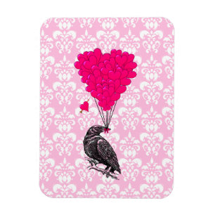 Keule und Herz auf rosa Damast Magnet