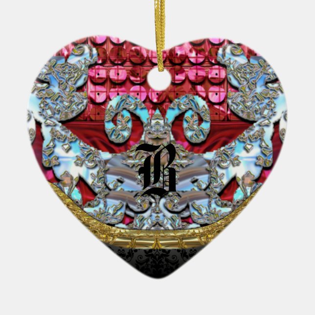 Keulo viktorianisches elegantes Monogramm Keramikornament (Vorne)