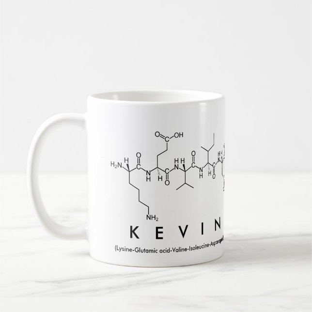 Kevin-Peptidnamen-Tasse Kaffeetasse (Links)