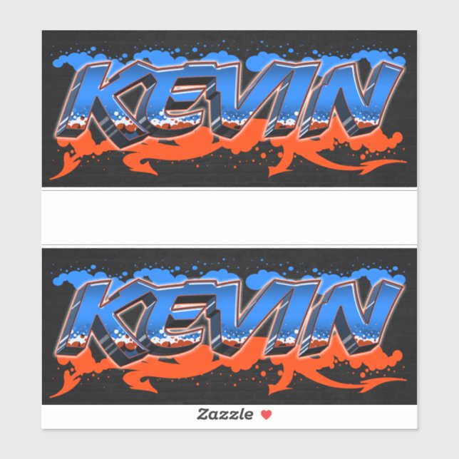 Kevin Prénom Nom Graffiti Autocollants (Feuille)