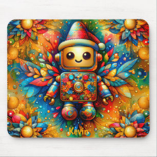 KEVIN ~ Zany ROBOT Weihnachten Mousepad
