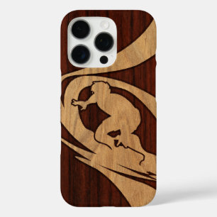 Kewalos Hawaiian Surfer Koa Imitats Wood iPhone 16 Pro Hülle