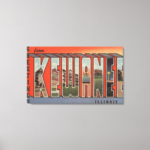 Kewanee, Illinois - große Buchstabe-Szenen 2 Leinwanddruck