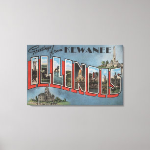 Kewanee, Illinois - große Buchstabe-Szenen Leinwanddruck