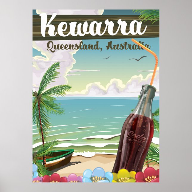 Kewarra Beach Australia Vintage Reiseplakat Poster (Vorne)