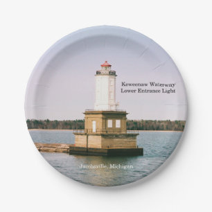 Keweenaw Waterway Unterer Eingang Leuchtpapierplat Pappteller