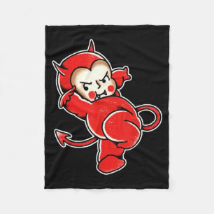 Kewpie-Baby-Teufel-Dämon-Hörner-Tattoo Fleecedecke