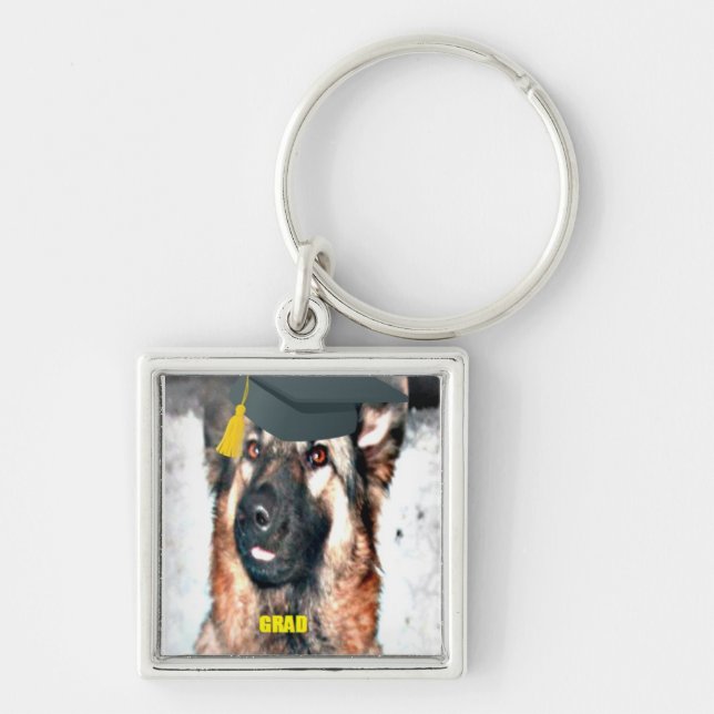 Key Chain German Shepherd Grad Schlüsselanhänger (Vorne)