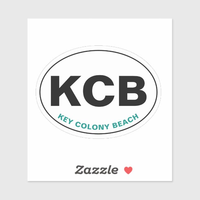 Key Colony Beach KCB Oval Aufkleber (Blatt)