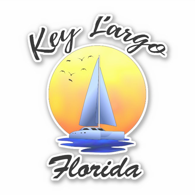 Key Largo Florida Keys Segeln Aufkleber (Vorderseite)