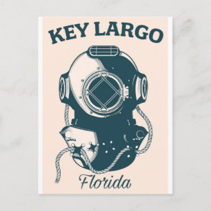 Key Largo Florida nautisches Tauchreiseplakat Postkarte