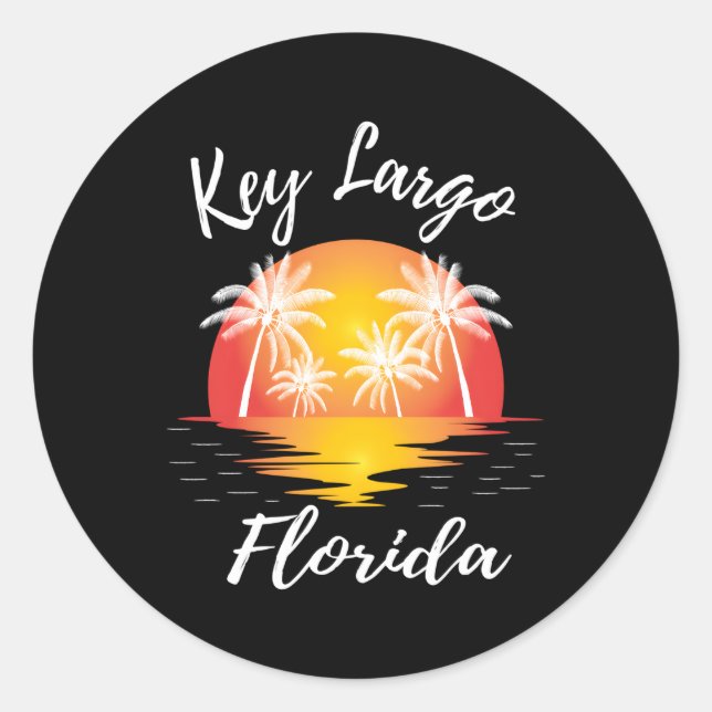 Key Largo Florida Reflection Beach Novelty Runder Aufkleber (Vorderseite)