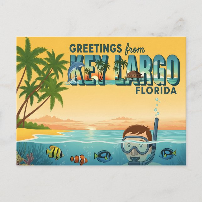 Key Largo Florida – Tropischer Urlaub Postkarte (Vorderseite)