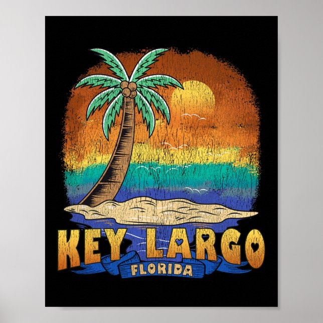 Key Largo Florida Vintages zerrüttetes Souvenir Poster (Vorne)
