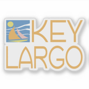 Key Largo Typografisches Design mit Boat Aufkleber