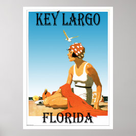 Key Largo Vintag Beach Poster